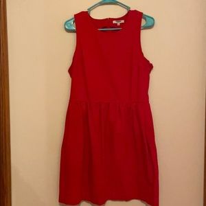 Madewell red sleeveless A-line dress Large